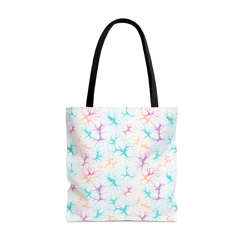 Tote Bag met Synapse-patroon - Unieke all-over print, duurzaam polyester, op wetenschap geïnspireerde strand- en stadstas afbeelding 10