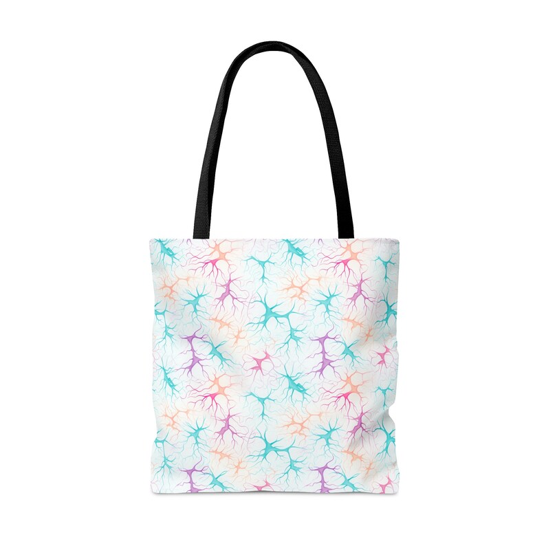 Tote Bag met Synapse-patroon - Unieke all-over print, duurzaam polyester, op wetenschap geïnspireerde strand- en stadstas afbeelding 9