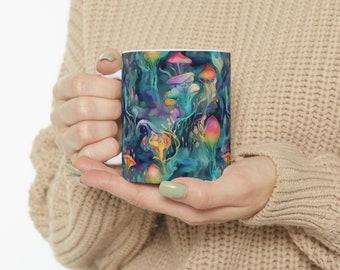 Mug champignon magique - Cadeau parfait pour les amoureux de la nature, les artistes et les psychonautes