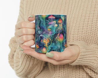 Mok champignon magique - Cadeau parfait pour les amoureux de la nature, les artistes et les psychonautes