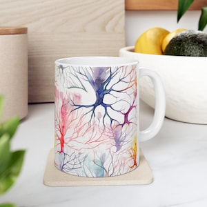 Neuroscience Brain Mug 11 oz | Synapse & Neuron Mug, Brain Science Neurology Mug, Future Doctor Gift, Nursing Student Gift, Pharmacist Gift