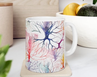 Neuroscience Brain Mug 11 oz | Synapse & Neuron Mug, Brain Science Neurology Mug, Future Doctor Gift, Nursing Student Gift, Pharmacist Gift