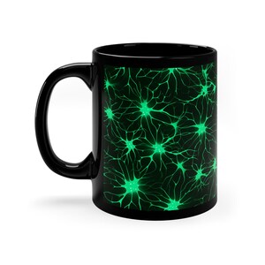 Emerald Green Brain Synapse Mug - Unique Ceramic Mug for Coffee, Tea, and Hot Chocolate Lovers | 11 oz | Graduation Neuroscience image 3