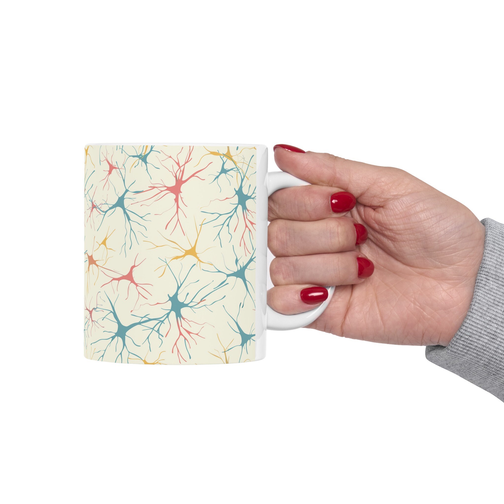 Minimalist Neuron Network Mug - Pastel Neuroscience Coffee Cup - Unique ...