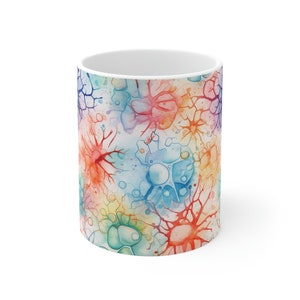 Colorful Brain Neurons Mug - Perfect Gift for Science Lovers, Medical Professionals and Art Enthusiasts