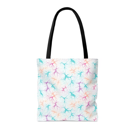 Synapse Pattern Tote Bag - Unique All-Over Print, Durable Polyester, Science Inspired Beach & Town Bag