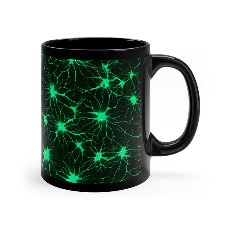 Emerald Green Brain Synapse Mug - Unique Ceramic Mug for Coffee, Tea, and Hot Chocolate Lovers | 11 oz | Graduation Neuroscience image 4