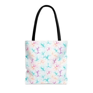 Tote Bag met Synapse-patroon - Unieke all-over print, duurzaam polyester, op wetenschap geïnspireerde strand- en stadstas afbeelding 2