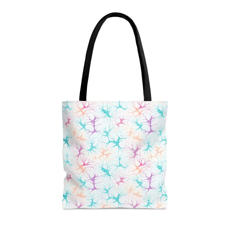 Tote Bag met Synapse-patroon - Unieke all-over print, duurzaam polyester, op wetenschap geïnspireerde strand- en stadstas afbeelding 2