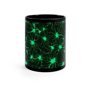 Emerald Green Brain Synapse Mug - Unique Ceramic Mug for Coffee, Tea, and Hot Chocolate Lovers | 11 oz | Graduation Neuroscience image 2
