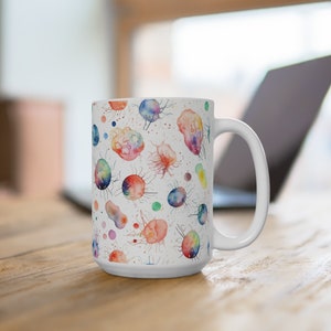Mug 15oz | Colorful Brain Neurons Watercolor Mug | Unique Gift for Science Lovers, Neuroscientist, Med Students, Graduates