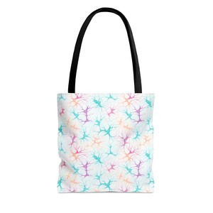 Tote Bag met Synapse-patroon - Unieke all-over print, duurzaam polyester, op wetenschap geïnspireerde strand- en stadstas afbeelding 6