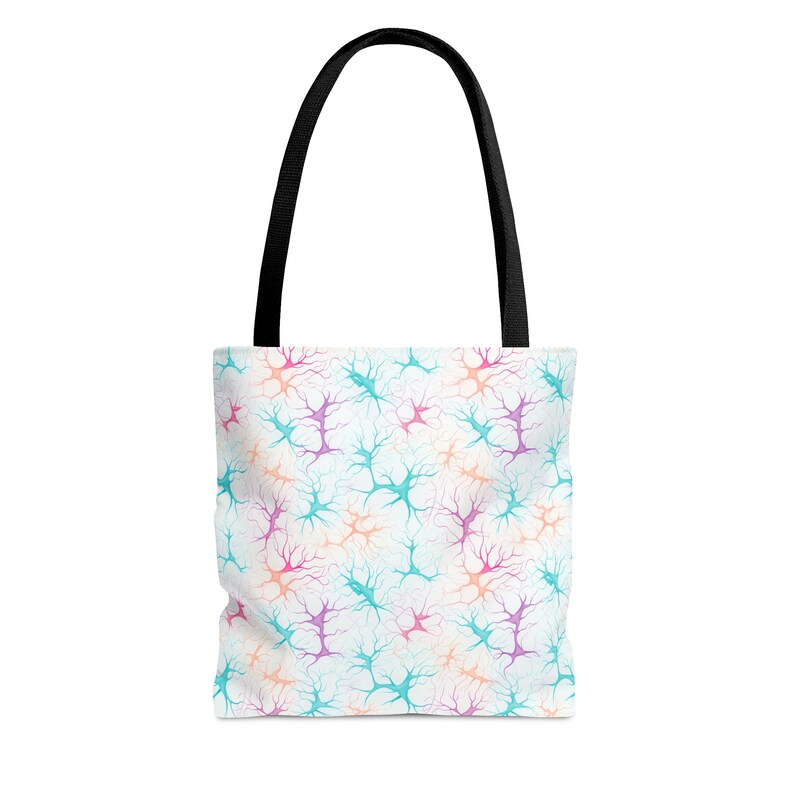 Tote Bag met Synapse-patroon - Unieke all-over print, duurzaam polyester, op wetenschap geïnspireerde strand- en stadstas afbeelding 6