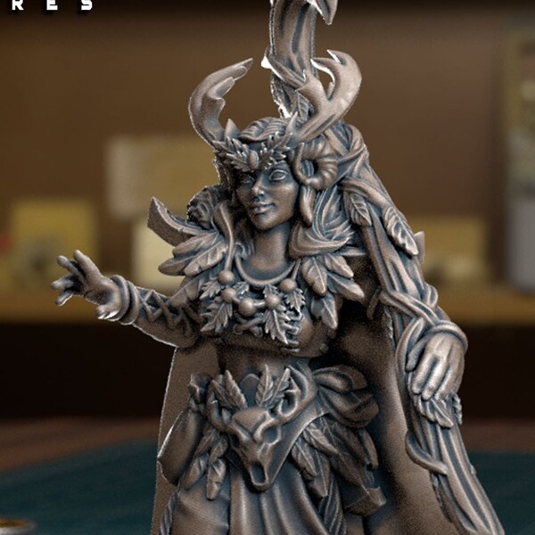 Female Shifter Druid Miniature Etsy