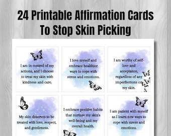 24 Printable Affirmation Cards to Stop Skin Picking