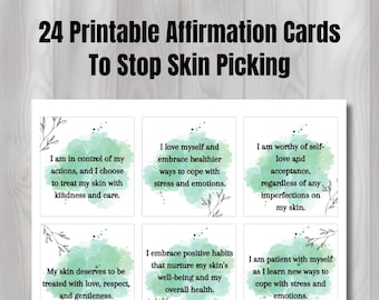 24 Printable Affirmation Cards to Stop Skin Picking