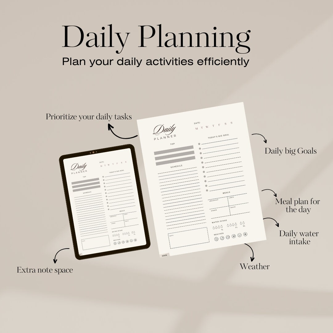 Undated Goodnotes Template, Digital Planner, Daily, Weekly, Monthly ...
