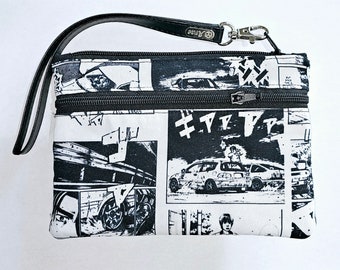 INT D R@cin Anime Manga Comic Style Clutch Bag / Wallet with Detachable Wristlet (Brand New)