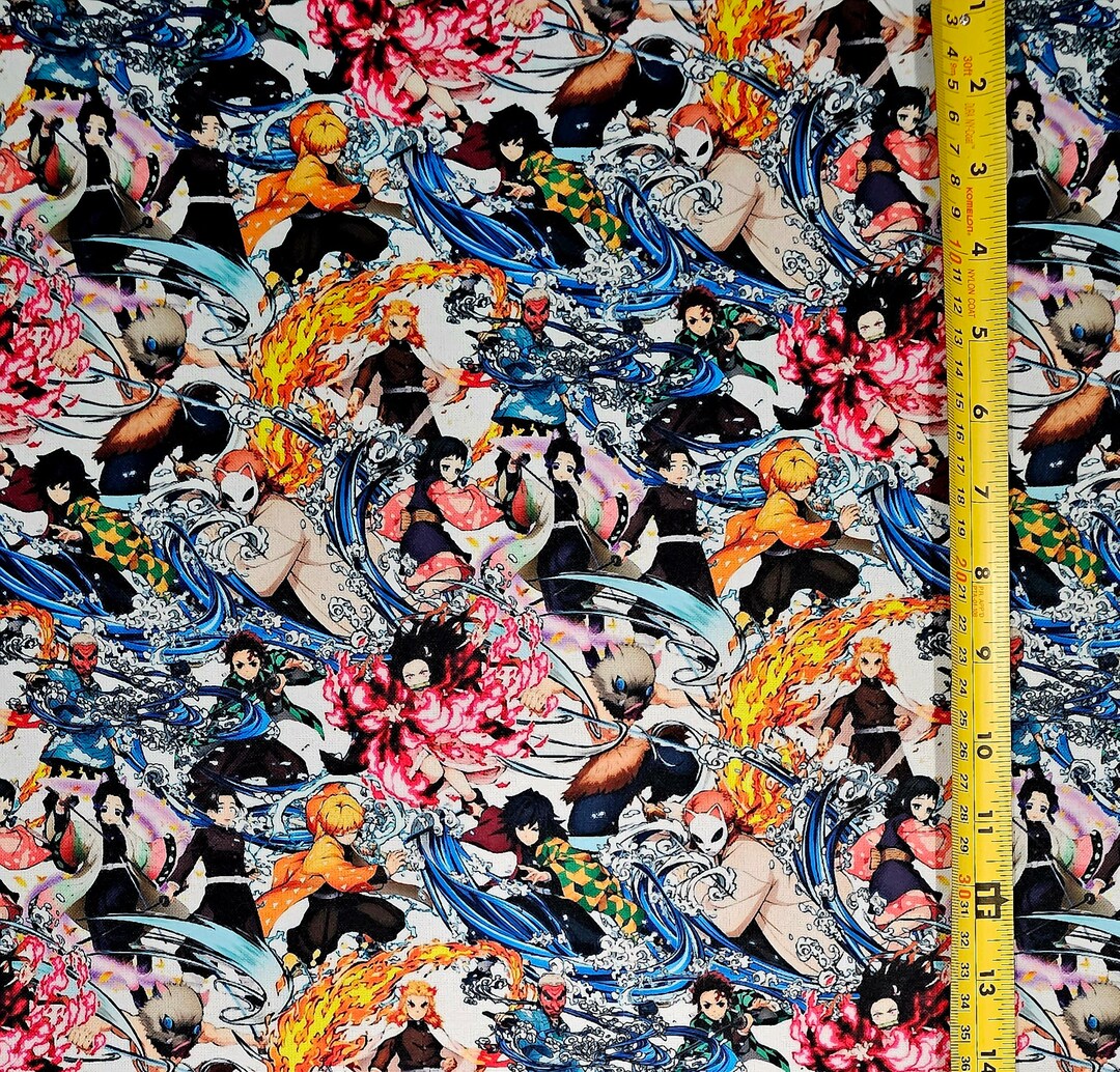 DMN SLYR Forms Anime Collage Fabric Half Yard and 1 Yard Available ...
