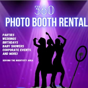 Bearbeitbarer 360 Photo Booth Verleih Flyer | Social Media Flyer | Foto Stand Werbung | DIY Canva Vorlage