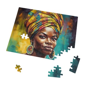 Melanin Rich Majestic Reverie Puzzle (30, 110, 252-Teile) Black Womanhood Puzzle Afrikanische Kunst Zig Saw Queen Mother Tangram