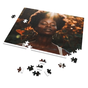 Brown Melanin Rich Aalen im Überfluss Puzzle (30, 110, 252 Teile) Schwarz Weiblichkeit Zig Saw Afrikanische Kunst Puzzle Königin Mutter Tangram