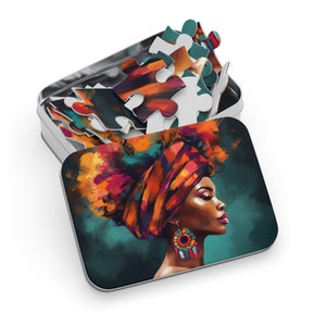 Melanin reiche Farben der Fülle Puzzle (30, 110, 252-Teile) Schwarz Womanhood Puzzle Afrikanische Kunst Zig Saw Königin Mutter Tangram