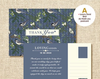 Bedankkaarten (Vogel) - De achterkant is ongecoat, zodat u de namen en adressen van uw gasten kunt schrijven. 10 ontwerpen om uit te kiezen.