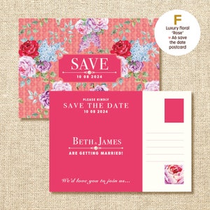 Biglietto Save the Date per matrimonio / Cartoline floreali Save the Date / Cartoline Save the Date / Cancelleria per matrimoni di lusso