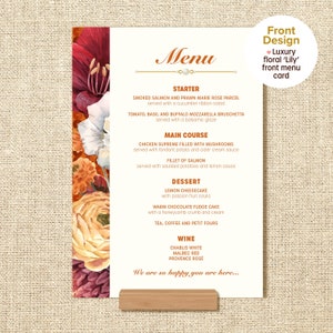 Herfsthuwelijksmenu | Trouwmenu met bloemen | Bloemenmenu | Bloemen bruiloftsmenu