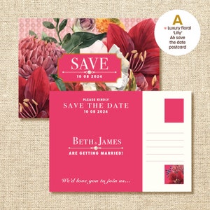 Bruiloft Save the Date-kaart | Bloemen Save the Date | Bewaar de datum ansichtkaarten | Luxe bruiloft briefpapier