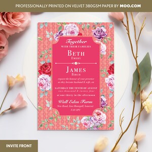 Hochzeitseinladung | Party Einladungen | Luxus-Einladungen | Blumenhochzeitseinladungen | Hochzeit lädt ein | Weicher Samt Texture Card
