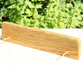 White Oak Traditional Countertop Knife Stand Display Handmade with Bamboo and Brass