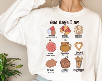 God Says I Am Crewneck Sweatshirt, Womens Religious Sweatshirt, Christian Gifts, Faith Sweatshirt, Christian Sweatshirt, Bible Verse