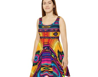 chinese dress ladies Mexican Sarape Skirt XL / Multi 1