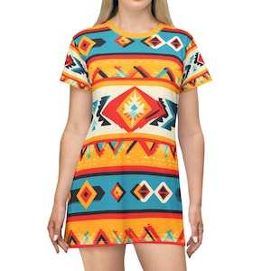 Mexican T-shirt Dress, Aztec Print T-shirt Dress, Summer Festival Outfit, Gift for Her, Colorful Everyday Dress, Vestidos Mexicanos, Jalisco - Etsy Mexican T-shirt Dress, Aztec Print T-shirt Dress, Summer Festival Outfit, Gift for Her, Colorful Everyday Dress, Vestidos Mexicanos, Jalisco - Etsy