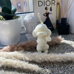 Candle lovely dog-Poodle breed- Shaped Candle - Sculpture Candle - Gift - Home Decor - Soy Wax - Handmade - Home Design - Eco friendly