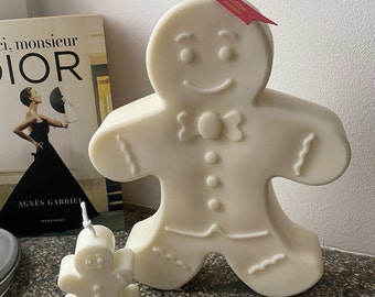 Holiday warmth Giant Gingerbread Man Candle - Shaped Candle - Sculpture Candle -  Home Decor  Unique gift - Christmas miracle - Home Design