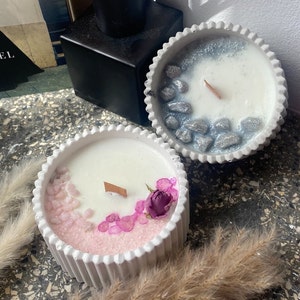 Aroma Candle in Handmade Gypsum Candlestick-Candle in Glass Container-Candle-Gypsum Candlestick-Handmade - Home Design - Eco-Friendly