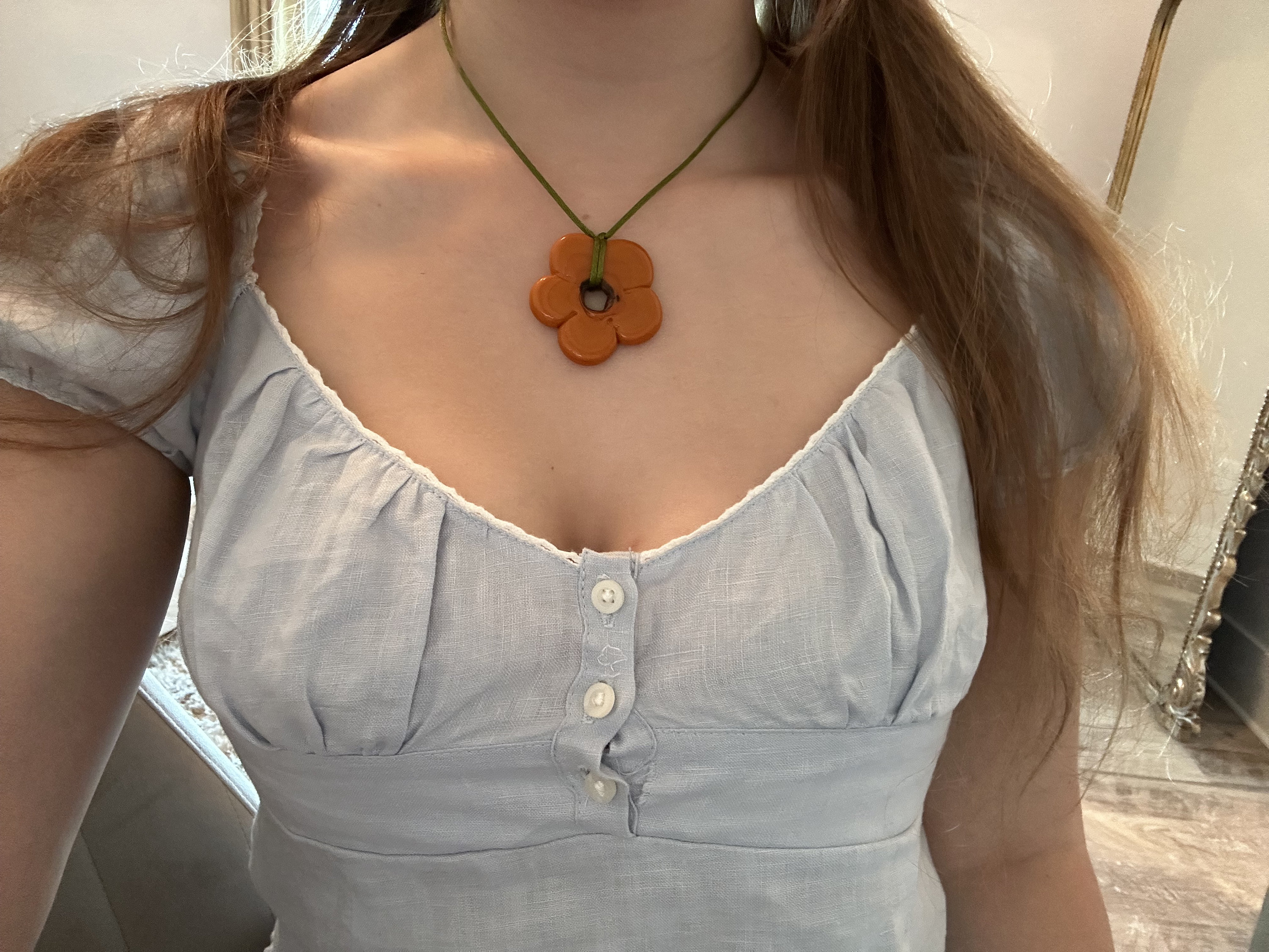 Chunky Glass Flower Pendant Necklace Etsy