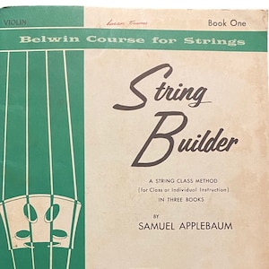 Vintage 1960s String Music Book | Belwin Course for strings | String builder book one | sheet music | Vintage Book | Retro Library book