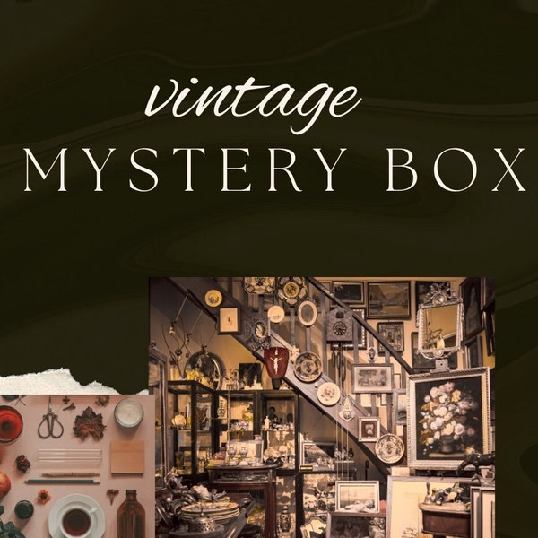 Vintage Mystery Box | Mixed Lot | Unique Gift | home decor, jewelry, vintage books, artwork, antiques, Knick knacks, art glass, kitsch, MCM