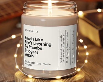 Smells Like Shes Listening To Phoebe Bridgers again candle, fleabag, merch, gift for her, soy candle