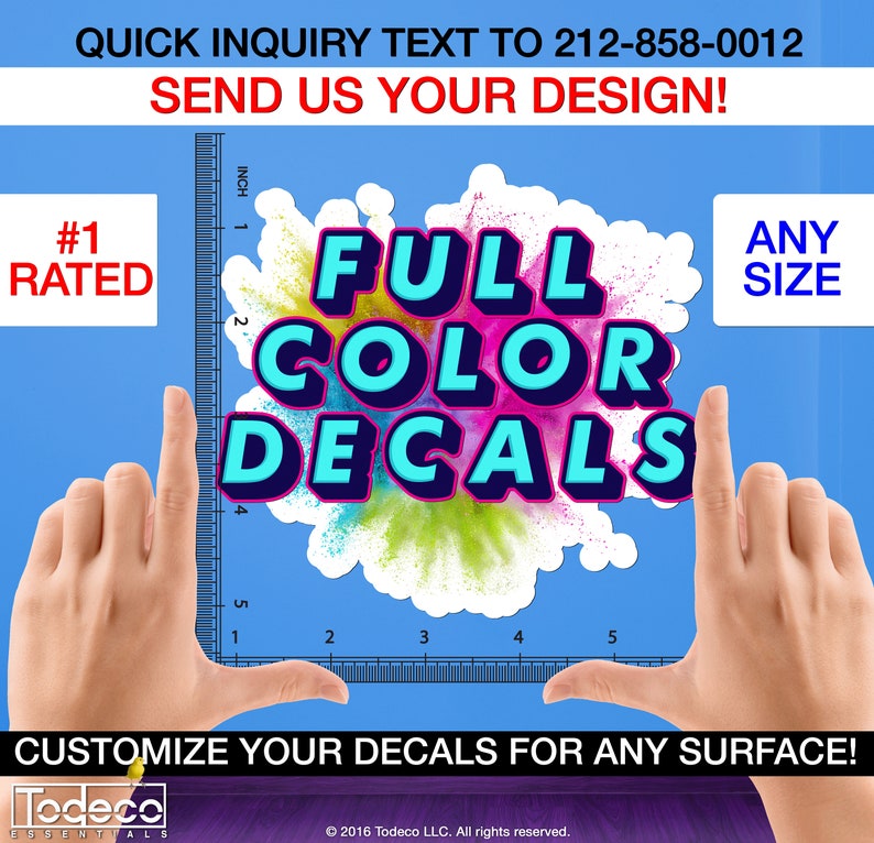 Custom Multicolor Decals Full Color Vinyl Decals Custom Wall Etsy