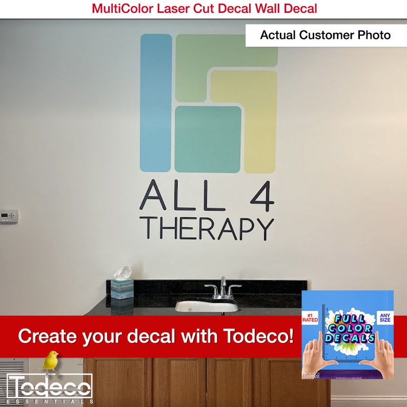 Custom Multicolor Decals Full Color Vinyl Decals Custom Wall Etsy