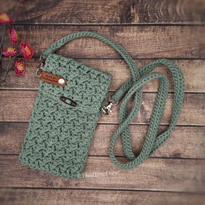 Handytasche/Handyhülle/Umhängetasche/BohoTasche/Crossbodybag/Häkeltasche mit abnehmbarem Gurt/Geschenkidee/gehäkelte Tasche