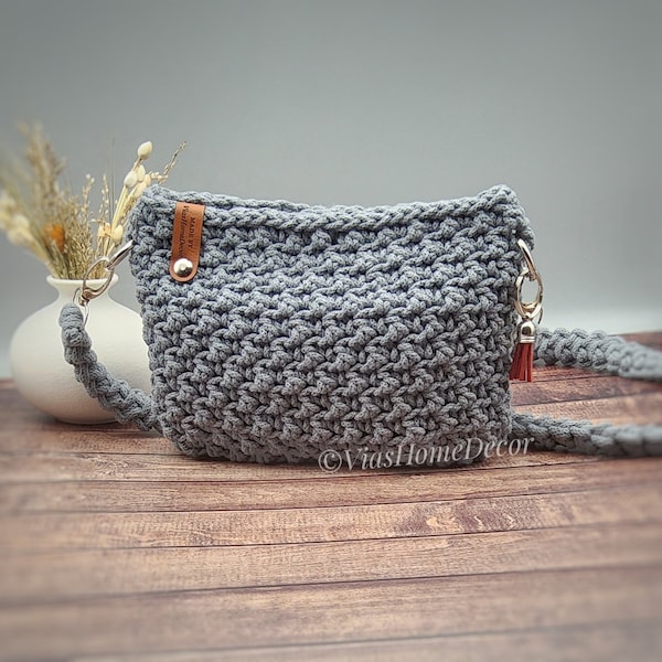 Crocheted bag/crocheted shoulder bag/crossbody bag/boho bag/crochet bag