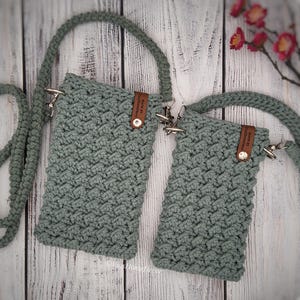Handytasche/Handyhülle/Umhängetasche/BohoTasche/Crossbodybag/Häkeltasche mit abnehmbarem Gurt/Geschenkidee/gehäkelte Tasche