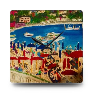 Cinque Terre Beach Acrylic Wall Clock