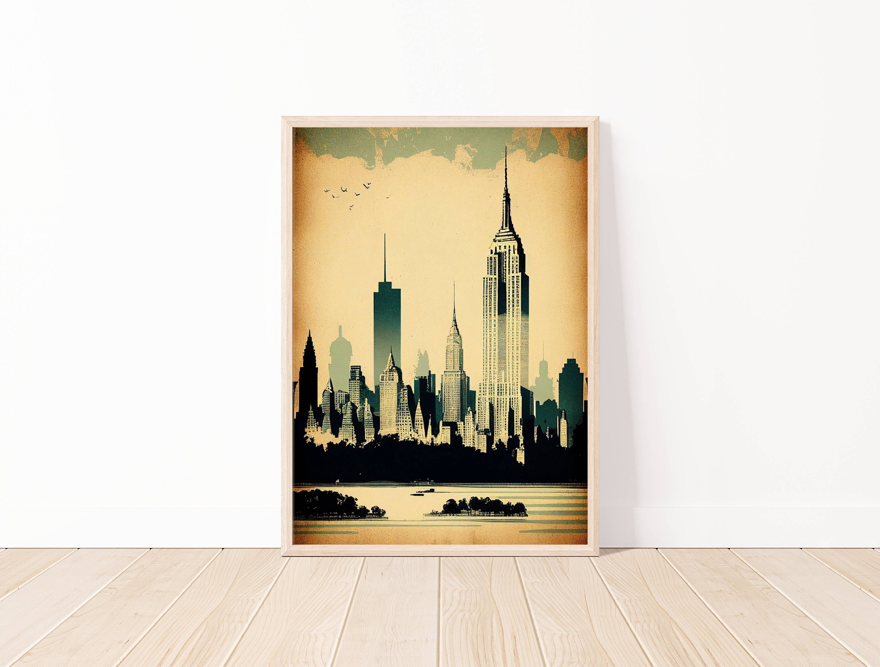 Vintage New York City Skyline Print, Wall Art (digital Download) - Etsy